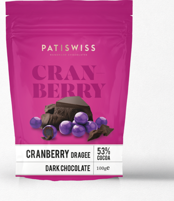 Patiswiss Mor Renkli Bitter Çikolata Kaplı Turna Yemişli Draje 100 g