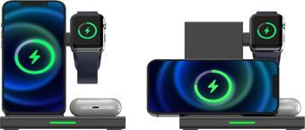 3 in 1 Wireless / Kablosuz Şarj Destekli 15W Hızlı Şarj Özellikli Apple Watch, Airpods, ve Telefon Şarjı