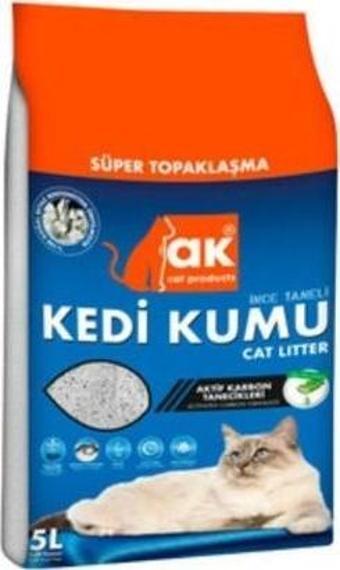 Akkum Aktif Karbon ve Fresh Aloe Vera Kokulu Kedi Kumu 5 L