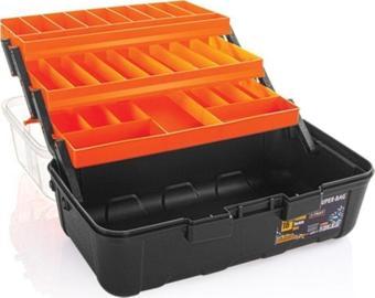 Kaptan Super Bag Asr-5038 16'' Şeffaf Kapaklı Balıkçı Takım Çantası Turuncu