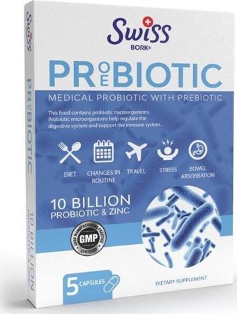 Swiss Bork Probiyotik Çinko 5 Kapsül