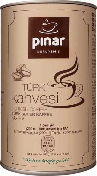 Pınar Kuruyemiş Pınar Kahve 250 Gr Teneke