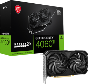 MSI GEFORCE RTX 4060 Ti VENTUS 2X BLACK 8G OC GDDR6 8GB GDDR6 DP HDMI 128Bit