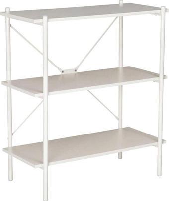 Adore Mobilya Retro 3 Raflı Metal Kitaplık-Vizon 80x92x40 cm