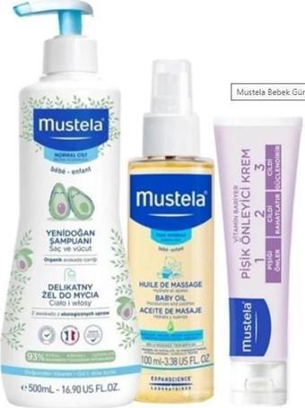 Mustela Bebek Günlük Çözüm Seti (500ml Yenidoğan Şamp.+50ml.Pişik Kremi+100ml.Oil)