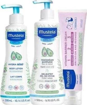 Mustela Yenidoğan Bebek Bakım Seti (Yenidoğan Şamp. 500ml+Hydra Bebe Losyon 300ml+ Pişik Kremi 50ml)