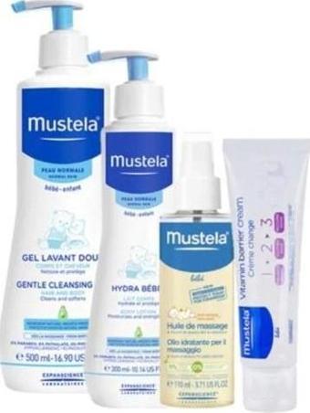 Mustela Yenidoğan Günlük Bakım Seti (500ml Yenidoğan Şamp.+300ml Hydra Bebe Losyon+100ml Oil+50ml Pişik Kremi)