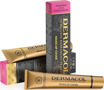 Dermacol - 207- Uzun süre kalıcı, su geçirmez, tam kapatıcı krem fondöten Tüm ciltler için, 30gr SPF30 