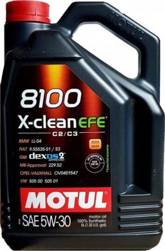 Motul 8100 X-Clean Efe C2/C3 5W-30 5 Litre Motor Yağı (Üretim Yılı: 2023)