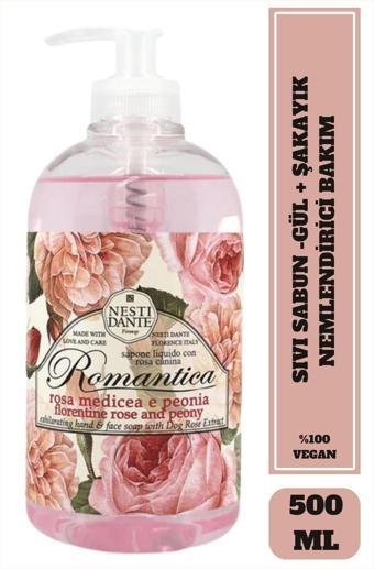 Sıvı Sabun Romantica Floransa Gülü ve Şakayık Kokulu Arındırıcı Vegan Bakım 500 ml