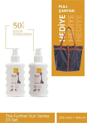 The Further Çocuk Güneş Koruyucu Losyon Spf 50 Faktör 200 mL x 2 adet + Plaj Çantası Hediye