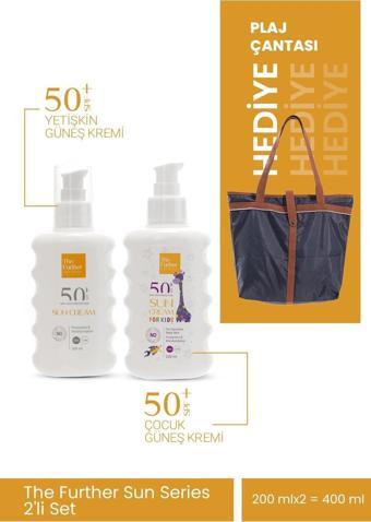 The Further Güneş Koruyucu Losyon Spf 50 Faktör Yetişkin + Çocuklar için  200 mL + Plaj Çantası Hediye