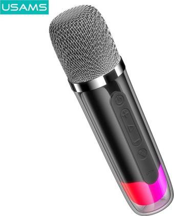 Usams Şarjlı Taşınabilir RGB BT5.3 360 Derece Stereo Bluetooth Hoparlör ve Kareoke Mikrofonu YX013