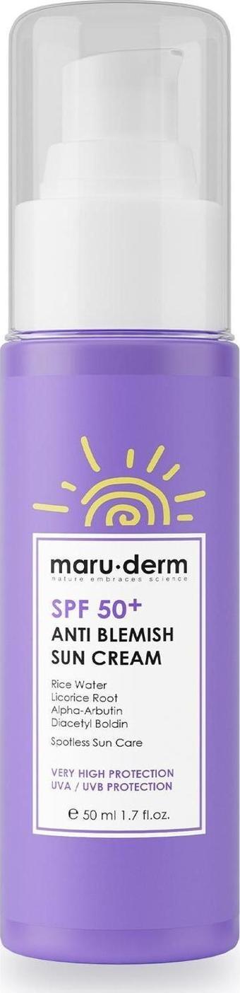 Maru.Derm Güneş Kremi | SPF 50+ Leke Karşıtı Güneş Kremi 50 ML | Yeni Nesil Kore Filtreli