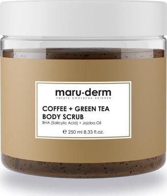 Maru.Derm Body Scrub | Kahve + Yeşil Çay Özlü Vücut Peelingi | BHA + Jojoba Yağı 250 ML