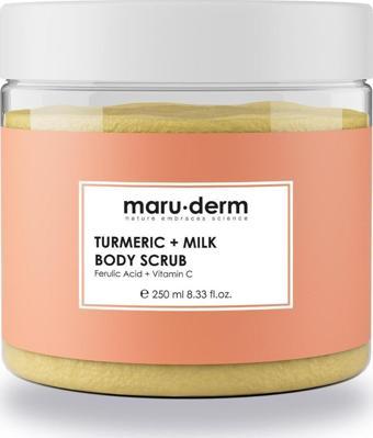 Maru.Derm Body Scrub | Zerdeçal + Süt Vücut Peelingi | C Vitamini + Ferulik Asit 250 ML