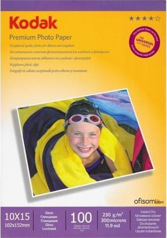 Kodak Premium Glossy,Parlak 10x15 230Gr/m²  Fotoğraf Kağıdı 100 Yaprak