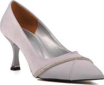 Ayakmod 312039 Gümüş Saten Kadın Stiletto