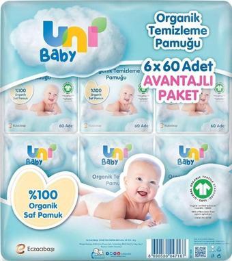 Uni Baby Bebek Temizleme Pamuğu 60'lı x 6 Adet