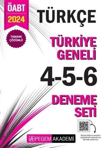 2024 ÖABT Türkçe Öğretmenliği Türkiye Geneli 4-5-6 Deneme Pegem Yayınları - Pegem Akademi Yayıncılık