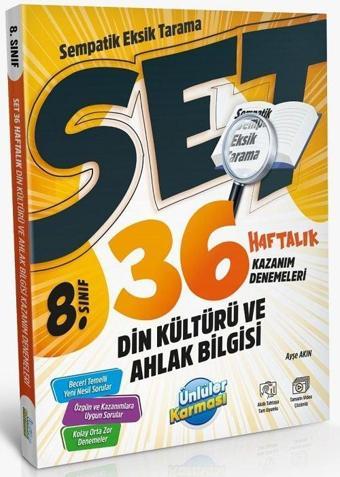 Ünlüler 8. Sınıf Din Kültürü ve Ahlak Bilgisi SET 36 Haftalık Kazanım Denemeleri Ünlüler Yayınları - Ünlüler Karması Yayınları