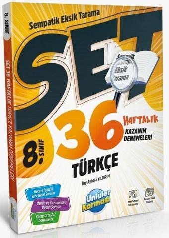 Ünlüler 8. Sınıf Türkçe SET 36 Haftalık Kazanım Denemeleri Ünlüler Yayınları - Ünlüler Karması Yayınları