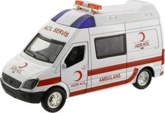 Birlik Oyuncak Işıklı Metal Çekbırak Ambulans FY5058SA-12D