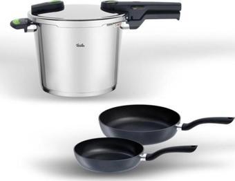 Fissler Vitaquick Green Point 6 Litre Düdüklü Tencere+Indüksiyonlu Tava Set