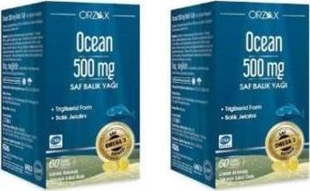 Ocean Omega 3 Balık Yağı 500 mg 60 Kapsül 2 Adet