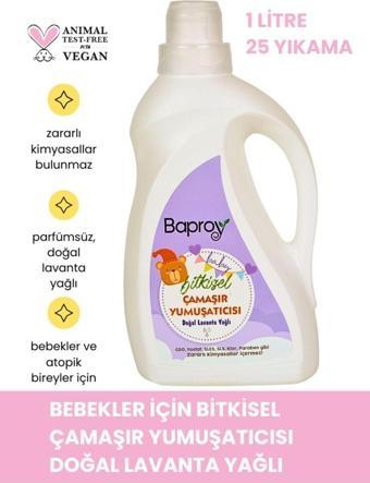 Bebekler Için Bitkisel Çamaşır Yumuşatıcısı Doğal Lavanta Yağlı 1 Litre (25 Yıkama)