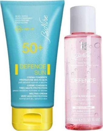 Defence Sun Normal ve Kuru Ciltler İçin Güneş Koruyucu SPF50+ 50 ml + Misel Su 100 ml Set