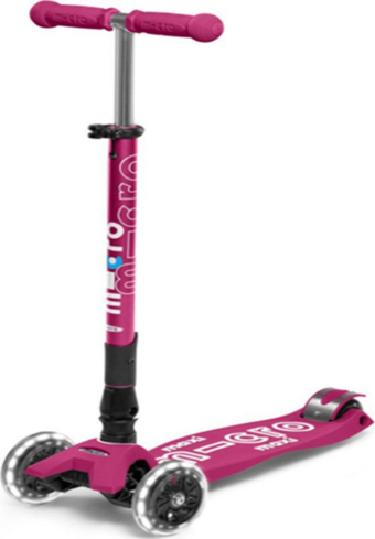 Maxi Micro Deluxe Foldable Berry Red (LED) Scooter