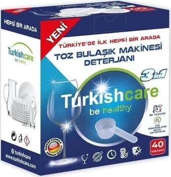 Turkishcare Ekonomik Hepsi Bir Arada Bulaşık Makinesi Tablet Deterjanı Toz 40 Yıkama