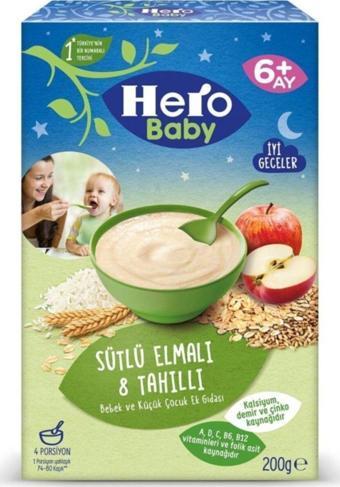 Hero Baby Sütlü Elmalı 8 Tahıllı Ek Gıda 200 Gr