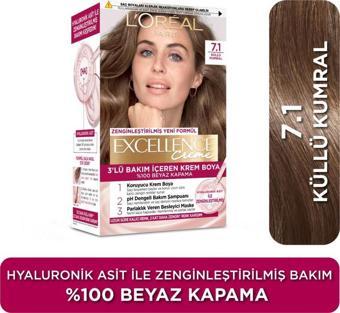 L’Oréal Paris Excellence Creme 7.1 Küllü Kumral Saç Boyası