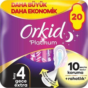 Orkid Platinum Gece Ekstra (Boy 4) 20 Adet Hijyenik Ped