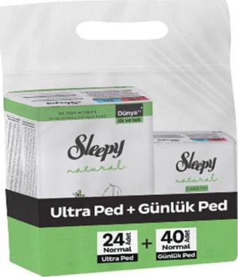 Sleepy Natural Ped Eko Normal 24 Lü + Günlük Uzun 40 Lı