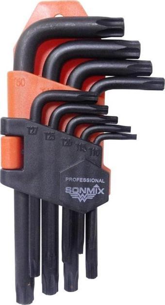 Sonmix SNX-247 Torx Allen Anahtar Takımı Altı Köşe 9 Parça