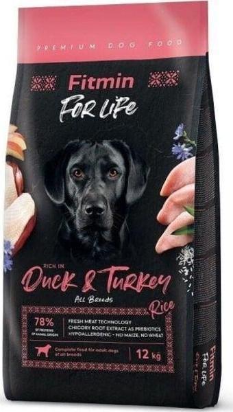 Fitmin For Life Tüm Irklar için Ördek ve Hindi Etli Yetişkin Köpek Maması 12 Kg