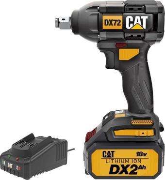 CAT DX72BC 18Volt/2.0Ah Li-ion Tek Akülü Şarjlı 350Nm Kömürsüz Profesyonel Somun Sıkma