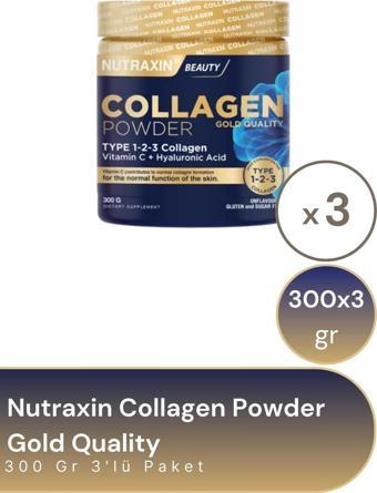 Nutraxin Collagen Powder Gold Quality 300  gr 3'lü Paket