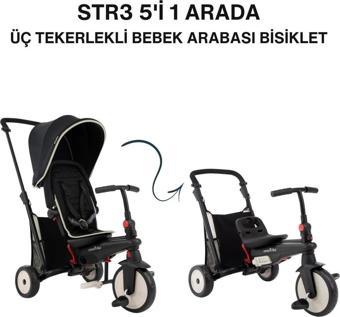 SmarTrike STR3 Plus 5’i 1 Arada Modüler Katlanabilir Bebek Arabası ve Üç Tekerlekli Bebek Bisikleti Black