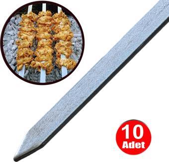 Aletçantam Tavuk Kanat Şiş Yassı Demir Mangal Barbekü Ciğer Kebap Sebze Şişi 50cm - 10 Adet