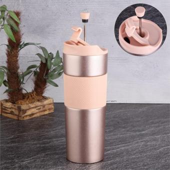 Tohana 75223 French Press Termos Rose Gold Paslanmaz Çelik Termos Mug 450 Ml