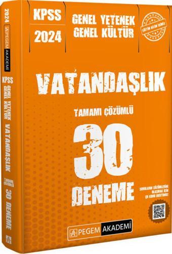 2024 KPSS Genel Yetenek Genel Kültür Vatandaşlık 30 Deneme - Pegem Akademi Yayıncılık