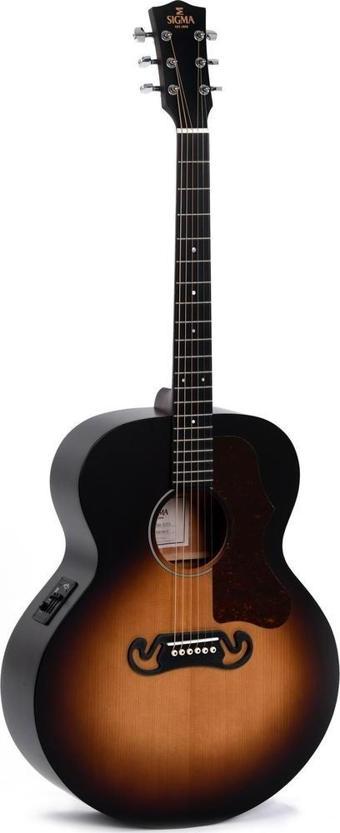 Sigma GJM-SGE Grand Jumbo Elektro Akustik Gitar (Satin Sunburst)