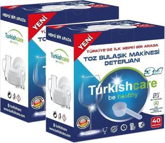 Turkishcare Ekonomik Hepsi Bir Arada Bulaşık Makinesi Tablet Deterjanı Toz 40x2 80 Yıkama