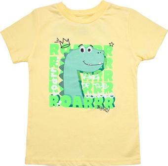 Sevimli Dinozor Baskılı Erkek Bebek Tshirt Sarı