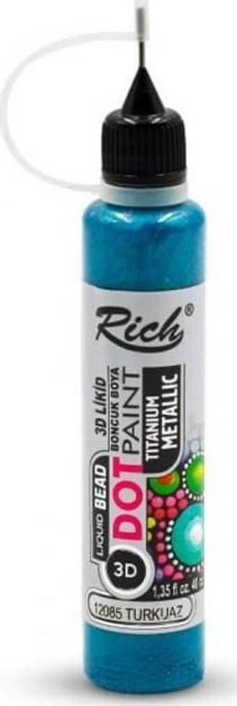 Rich Dot Paint Mandala Boyutlu Boya 40 cc METALİK TURKUAZ