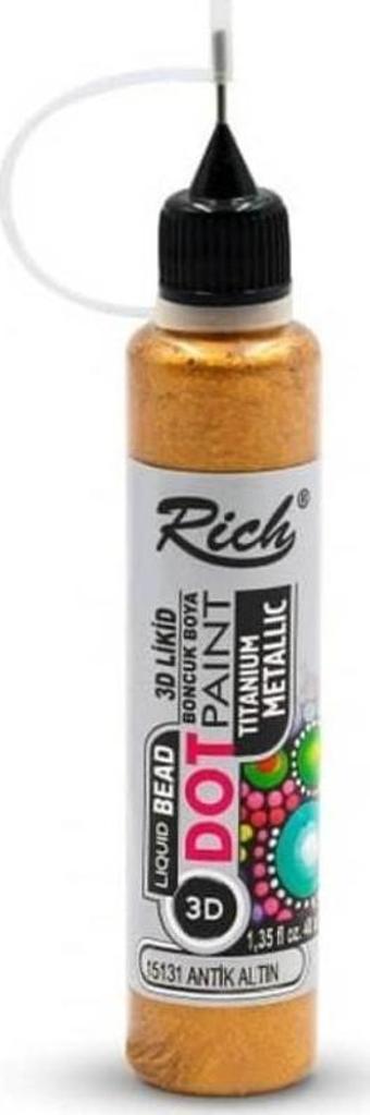Rich Dot Paint Mandala Boyutlu Boya 40 cc METALİK ANTİK ALTIN